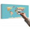 Obraz na korku mapa sveta s názvami