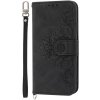 Peňaženkové puzdro Embossing Pattern Flowery Mandala čierne – Honor 90
