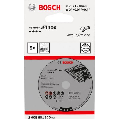 Rezný kotúč BOSCH 76mm Expert for Inox, 5 ks (Expert for Inox 2608601520)