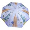 Dáždnik veľký pevný, poloautomatický, vzor mesta Farba: Svetlofialová, Veľkosť: P:105cm