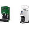 Gaggia New Classic E24, green + Eureka Atom 60, white