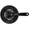 Kľuky SHIMANO TY501, 170 mm, 48/38/28z., 6/7/8-k., čierne s krytom na štvorhran, 4524667634171, EFCTY501C888CLB