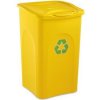 Manutan Plastový odpadkový kôš BEGREEN na triedený odpad, objem 50 l, žltý