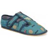 Barefoot detské papuče nohu KTR - Dino modré