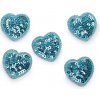 Nažehlovačka srdca s flitrami - 10 ks 5 modrá azurová