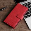 Peňaženkové kožené puzdro Crocodile Clasp na Xiaomi Redmi Note 10/10S - Červená