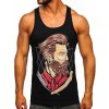 Čierne pánske tank top tričko boxerského strihu s potlačou Bolf 143032