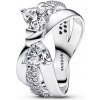 Pandora Výrazný strieborný prsteň Trblietavá mašlička Timeless 193553C01 52 mm