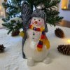Sviečka vianočná – snehuliak s metlou a šálom: 10 cm
