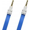 AUX modrý plochý 3M kábel 2x3,5mm jack (E)