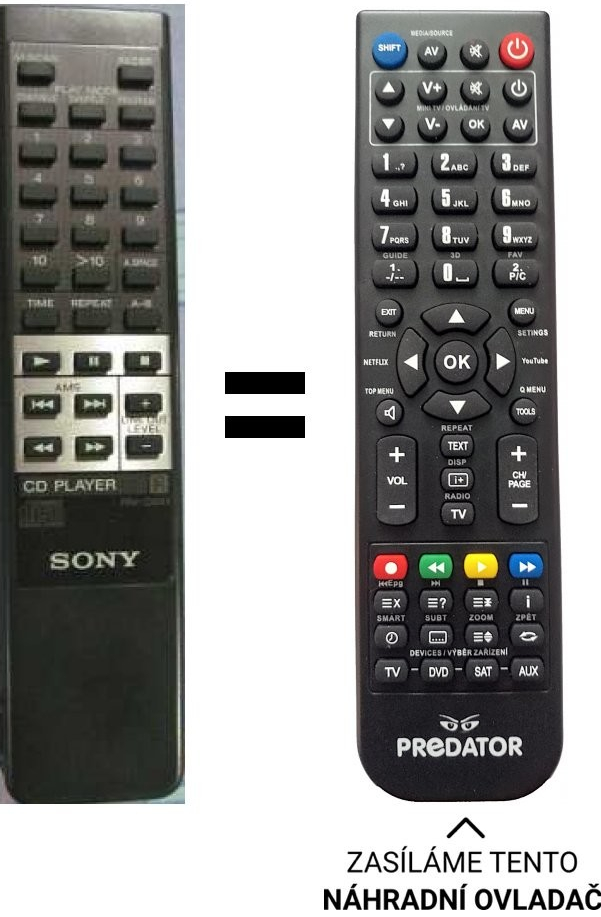 Diaľkový ovládač Predátor Sony RM-D591