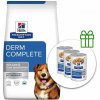 Hill's Prescription Diet Derm Complete Alergia a starostlivosť o kožu pre psov 12 kg + 3 konzervy ZADARMO