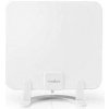 NEDIS aktivní pokojová DVB-T/T2 anténa/ FM / UHF / VHF/ rozsah příjmu 0-25 km/ LTE700/ zesílení 30 dB/ ABS/ bílá (ANIR2502BK700)