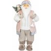 Dekorácia MagicHome Vianoce, Santa, s darčekom, ružovo-hnedý, 60 cm