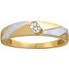 Silvego Snubný zlatý prsteň Coraline s Brilliance Zirconia zo žltého a bieleho 14kt zlata FNNNP189RGYW