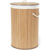 Koš na prádlo Compactor bambusový s víkem Bamboo - kulatý, přírodní, 40 x v.60 cm