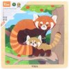 VIGA Dřevěné Panda červená 9 dielov