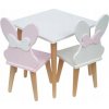 Stolík s dvomi stoličkami zajačik králik Pucuś mašlička 50/50