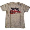 The Beatles tričko Guitar & Flag Natural L