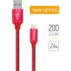 ColorWay Kábel USB Apple Lightning 2.4A 2m, červený (CW-CBUL007-RD)