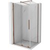 Mexen Velar, sprchový kút s posuvnými dverami 130(dvere) x 90(stena) cm, 8mm číre sklo, ružové zlato, 871-130-090-01-60
