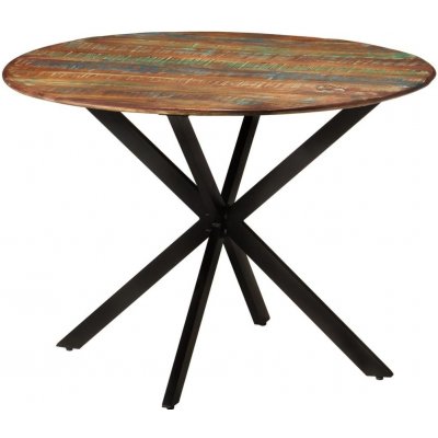 vidaXL Jedálenský stôl masívne recyklované drevo a oceľ Ø110x78