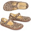 Dámske BAREFOOT topánky na leto Olivier 1285 na suchý zips, panter vzor, veľkosť 36