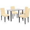 Jedálenský set Karin 4+1 čierno-béžový