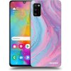 Picasee silikónový čierny obal pre Samsung Galaxy A41 A415F - Pink liquid
