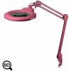 Ružová kozmetická LED lampa s lupou IB-150, priemer 150mm, 8D