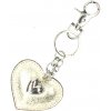 Kožená kľúčenka srdce zlatá Made in Italy