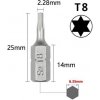 Torx (hviezdica / šesťhran), náhradný bit 1/4