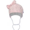 New Baby Bavlnená Čiapka S Mašličkou Nunu Ružová