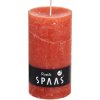 Textilomanie Stĺpová sviečka SPAAS RUSTIK 13 cm oranžová