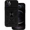 Odolné puzdro na Apple iPhone 12 Pro Camshield Ring Armor čierne