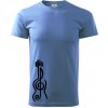 Husľový kľúč gitara - Klasické pánske tričko vyššej gramáže - 3XL ( Svetlomodrá )