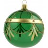 Bella Rose Sklenená vianočná ozdoba Guľa Zelená Lesk 2