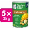 GERBER Organic chrumky s mangom a banánom 5× 35 g