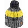 Zimná pletená čiapka Finmark, WINTER HAT tmavo sivá,žltá,hnedá, UNI