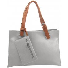 Moderní dámská kabelka přes rameno světle šedá