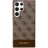 Zadný kryt Guess PU 4G Stripe pre Samsung Galaxy S24 Ultra, hnedá