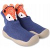 Befado NIECHODKI dojčenské topánočky námornícka modrá s líškami, veľkosť 22