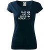Play Eat Sleep Repeat game - Dámske tričko Pure - XL ( Tmavomodrá (takmer čierna) )