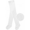 Detské bavlnené pančuchy so vzorom - biele, veľ. 104/110