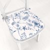 Biante Oblý podsedák PML-060 Modré lúčne kvety na bielom - 39x37x3 cm