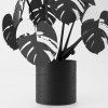 Monstera Magnetica – 3D Tlačená Dekorácia & Podložky pod Poháre Farba listov: čierna, Vyber typ kvetináča: Classic, Vyber farbu kvetináča: čierna