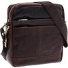Pánska kožená crossbody taška Sendi Design B-710 tmavo hnedá