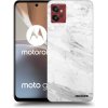 Picasee silikónový čierny obal pre Motorola Moto G32 - White marble
