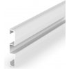 Biely hliníkový základný profil LED P15-1 na osvetlenie podlahy