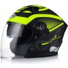 AWINA JK528 otvorená prilba 3D slnečná clona, matná čierno neónová L 59-60
